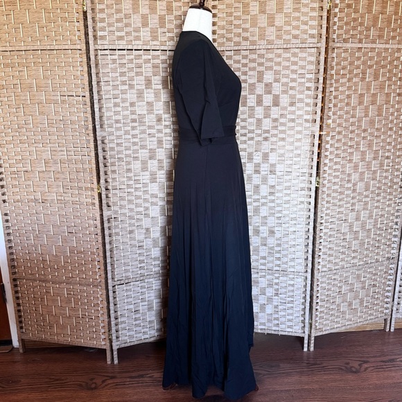 Black stretch knit eShakti wrap dress 1X / 18W - Picture 6 of 14